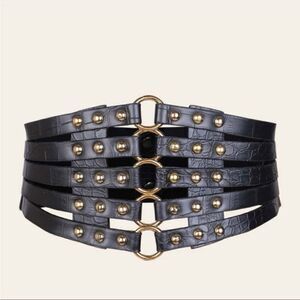 NEW Black Gothic Leather Corset Belt